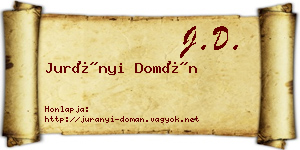 Jurányi Domán névjegykártya